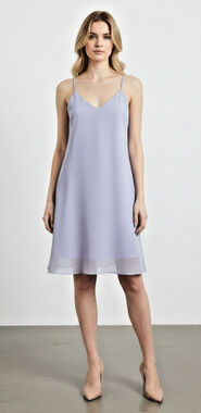Giovanna Lavender Chiffon Slip Dress Women's Size Large Sleeveless A-Line